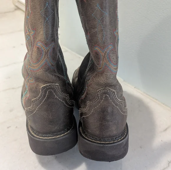 Justin Boots Gypsy Raya Brown and Teal Cowboy Boots Women's Size 7 - Picture 7 of 13